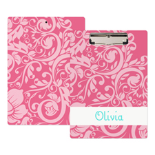 Pink Floral Personalized Clipboard