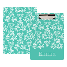 Aqua Damask Personalized Clipboard