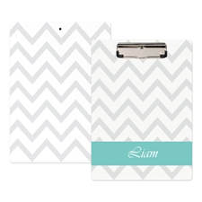 Grey Chevron Personalized Clipboard