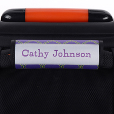 Navy Lime Quatrefoil Personalized Luggage Handle Wrap