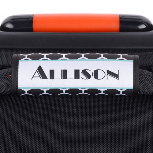 Black Circle Aqua Frame Personalized Luggage Handle Wrap