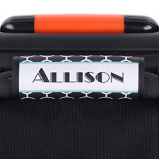 Black Circle Aqua Frame Personalized Luggage Handle Wrap