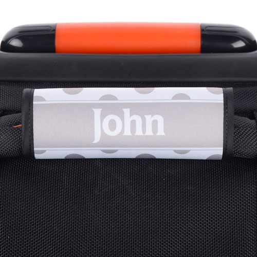 Black Grey Polka Dot Personalized Luggage Handle Wrap