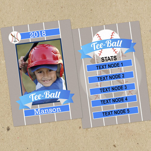 Tee Ball Personalized Photo Trading Cards