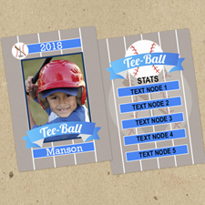 Tee Ball Personalized Photo Trading Cards