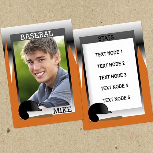 Baseball Sport Personalized Photo Trading Cards