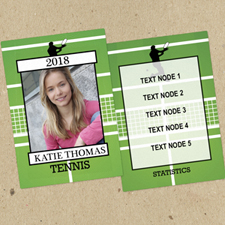 Tennis Personalized Photo Trading Cards