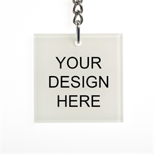 Custom Imprint Acrylic Keychain Square 1.875