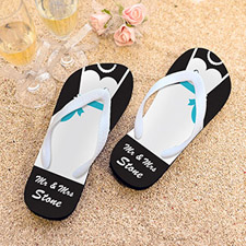 Mrs. Personalized Wedding Flip Flops, Men Medium