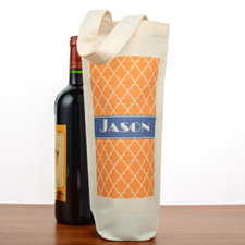 Moroccan Personalized Cotton Wine Tote Bag