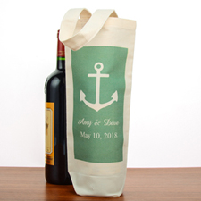 Anchor Personalized Cotton Wine Tote Bag