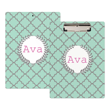Aqua Clover Personalized Clipboard
