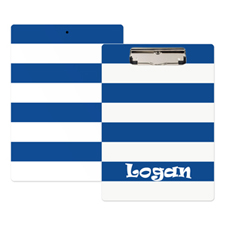 Navy White Stripe Personalized Clipboard