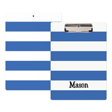 Blue White Stripe Personalized Clipboard