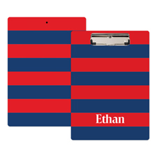 Red Navy Stripe Personalized Clipboard