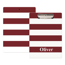 Red White Stripe Personalized Clipboard