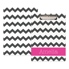 Grey Chevron Personalized Clipboard