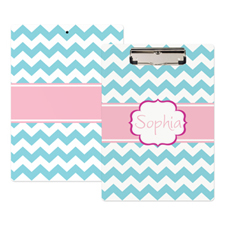 Aqua Chevron Personalized Clipboard