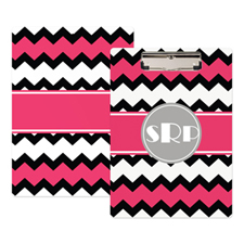 Black Pink Chevron Personalized Clipboard