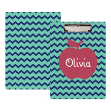 Navy Chevron Apple Personalized Clipboard