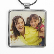 Personalized Photo Square Metal Keychain (Large)