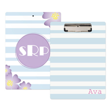 Ocean Striped Flower Personalized Clipboard