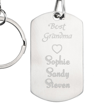 Best Grandma Personalized Dog Tag Keychain