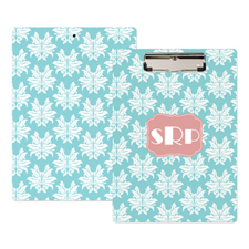 Aqua Damask Personalized Clipboard