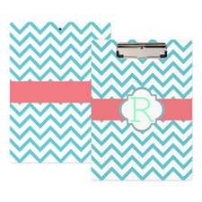 Peacock Chevron Personalized Clipboard