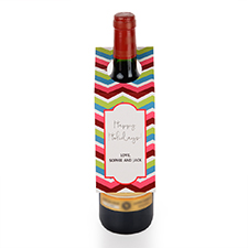 Chevron Holiday Personalized Wine Tag