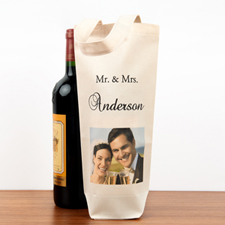 Wedding Photo Personalized Cotton Wine Bag Bag