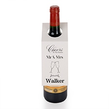 Mr. and Mrs. Personalized Wine Tag, set of 6