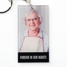 Black Banner Personalized Acrylic Rectangular Keychain