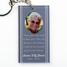 Memorial Personalized Acrylic Rectangular Keychain