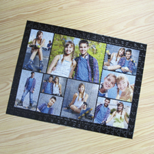 Personalized Black 9 Collage 12X16.5 Photo Puzzle
