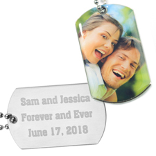 Personalized Photo Dog Tag Pendant Back Engrave Message