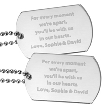 Engraved Message Dog Tag Pendant