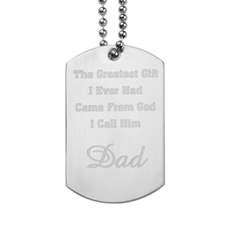 Personalized Engraved Message Dog Tag Pendant Father's Day