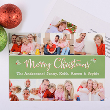 Holly Christmas Personalized Photo Card
