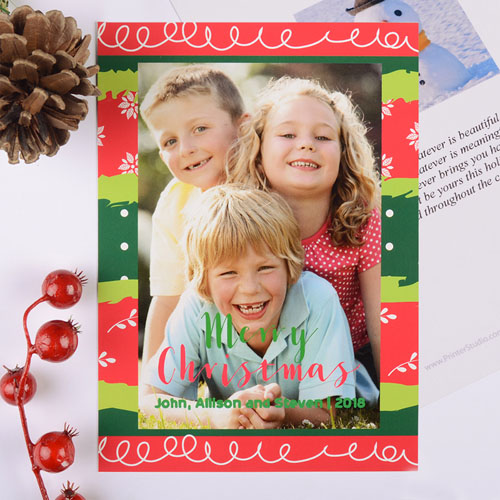 Colorful Christmas Personalized Photo Card