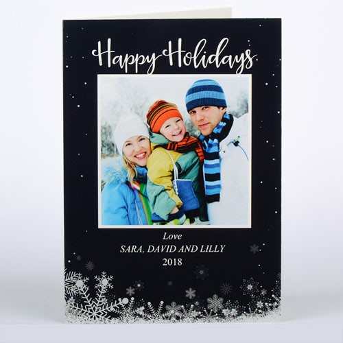 Frozen In Time Personalized Photo Christmas Card, Folded 5X7