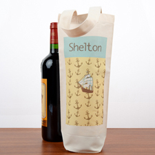 Sailing Personalized Wine Cotton Tote Bag
