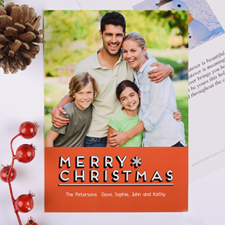 Merry Snowflake Personalized Christmas Photo Card