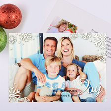 Script Joy Personalized Photo Christmas Card