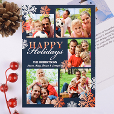 Snowflake Frenzy Personalized Christmas Photo Card