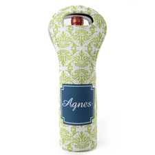 Lime Blue Vintage Personalized Neoprene Wine Tote Bag