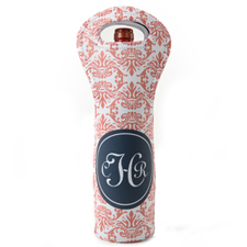 Red Blue Vintage Personalized Neoprene Wine Tote Bag