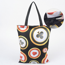 Custom All Over Print Tote Bag With Zipper, 17.5X13.5