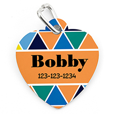 Colorful Triangle Personalized Pet Tag Heart Shape