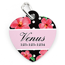 Rose Triangle Personalized Pet Tag Heart Shape